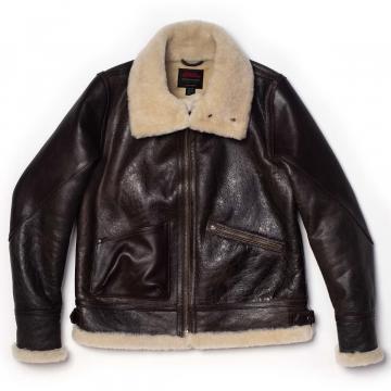 Aviator B Shearling Bomber Jacket Brown