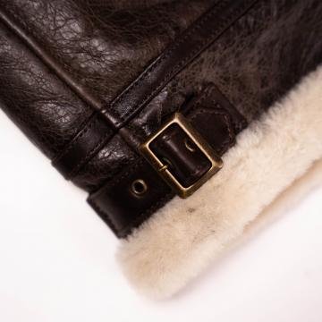 Aviator B Shearling Bomber Jacket Brown