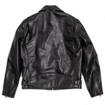 Espresso Sporty Leather Jacket Black