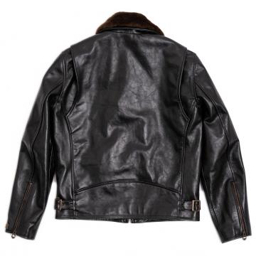 Espresso Fur Collar Active Leather Jacket
