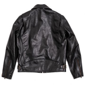 Espresso Sporty Leather Jacket Black