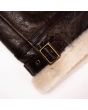 Aviator B-3 Shearling Jacket Brown waist buckle