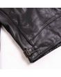 Sporty Leather Jacket Espresso Black waist buckle
