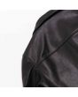 Heritage Black Leather Car Coat shoulder