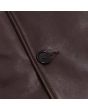 Heritage Brown Leather Car Coat button