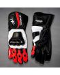 Mv Agusta Leather Motorcycle Riding Gloves upper and lower view