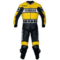 biker yellow race suit