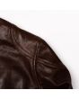 Brown Cafe Racer Leather Jacket shoulder