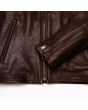 Brown Cafe Racer Leather Jacket pocket 