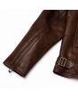 Brown Cafe Racer Leather Jacket cuff