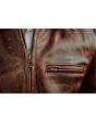 Espresso Whiskey Leather Jacket chest pocket