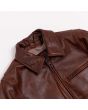 Espresso Whiskey Leather Jacket collar