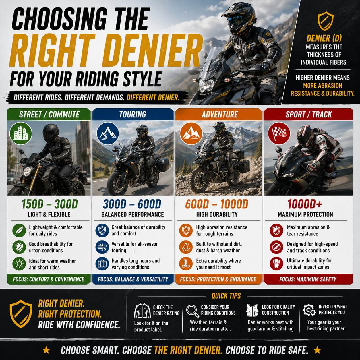 Choosing the Right Denier for Your Riding Style