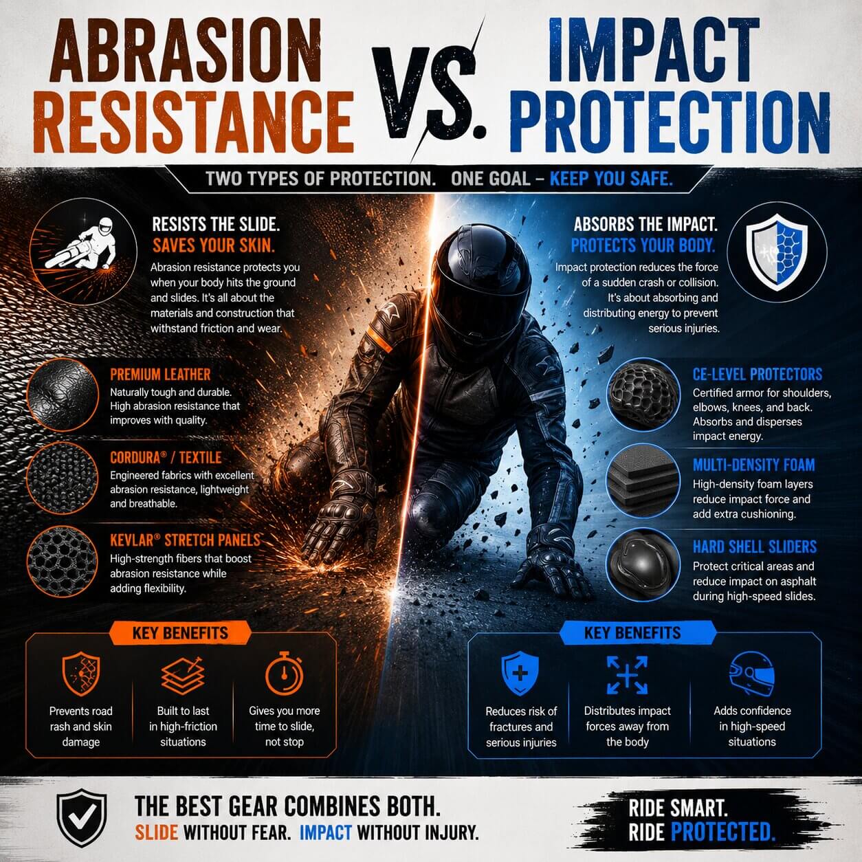 Motorcycle Safety: Abrasion Vs Imapct Protection